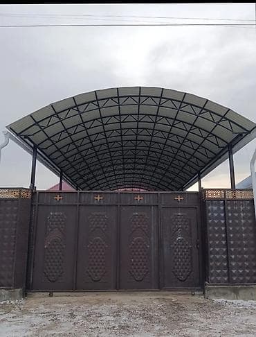 арка ферма: Навес, Арочный, Металл, Поликарбонат, Установка — 5