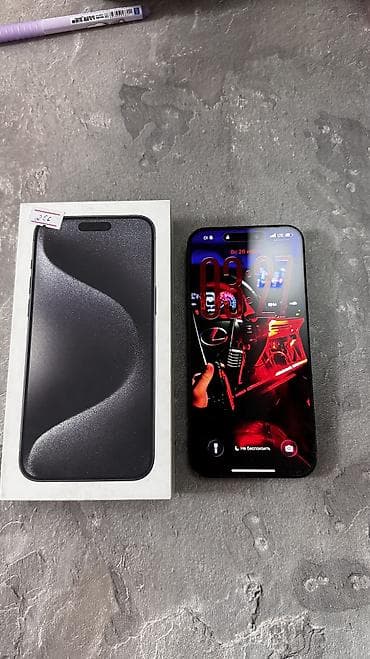 iphone 15й про: IPhone 15 Pro Max, Б/у, 256 ГБ, Black Titanium, Коробка, 87 % — 1
