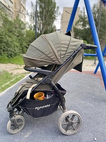 Коляскалар: Прогулочная коляска Popypapa, цвет хаки - Просторное сиденье с мягким — 2