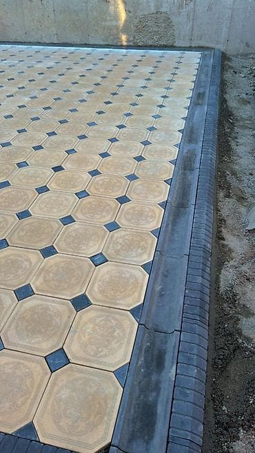 сетка мелкая: Тротуарная плитка «Октагон» с вставками - Тип: модульная бетонная — 8