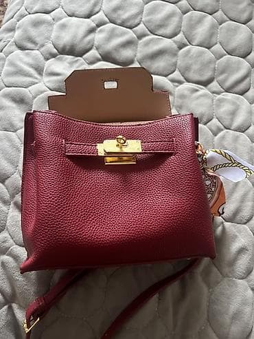 Айымдардын бут кийими: Сумка-трансформер бордового цвета - Материал: фактурная эко‑кожа с — 5