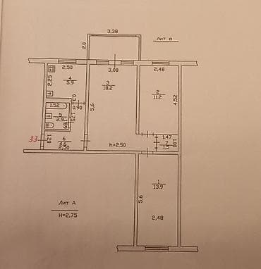 nova grant: 3 комнаты, 58 м², 104 серия, 1 этаж, Старый ремонт — 8