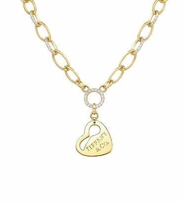 нефритоид цена: Колье Tiffany&Co из желтого золота 585 с цирконом - Артикул — 1