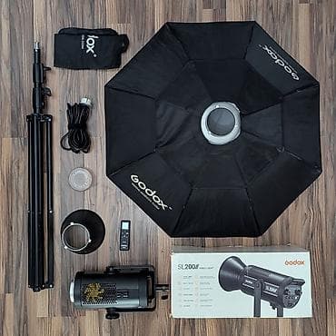 marshall major v: Готовый комплект видеосвета: Godox SL200 II + Октобокс 95см + Стойка — 1