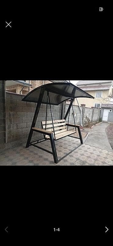 полки для цветов с подсветкой: Садовые качели Металл, Со спинкой, С крышей — 1