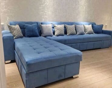 мойка дивана на дому: Комплект мягкой мебели, цвет - Синий — 1