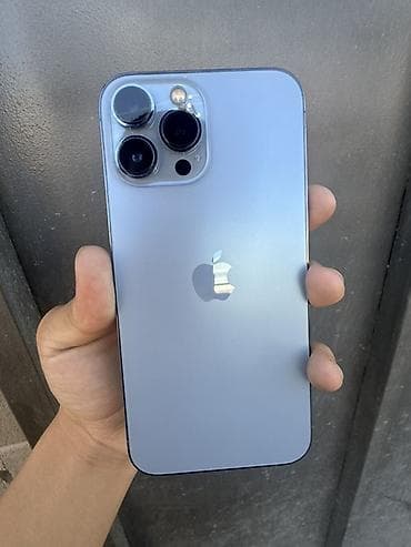 обмен на 14 про: IPhone 13 Pro Max, Б/у, 256 ГБ, Blue Titanium, Защитное стекло, 80 % — 2