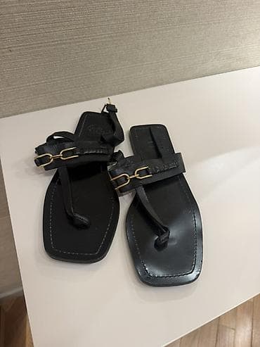 Босоножки, сандалии, шлепанцы: Босоножки, 39, Massimo Dutti, Б/у, цвет - Черный, Самовывоз, Платная доставка — 1