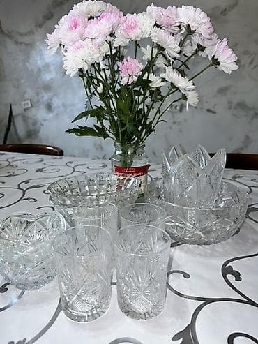 Набор из гранёного стекла/хрусталя с классической огранкой