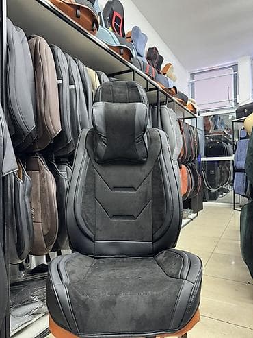 авто сидение: Чехлы Экокожа, С подушкой, цвет - Черный — 1