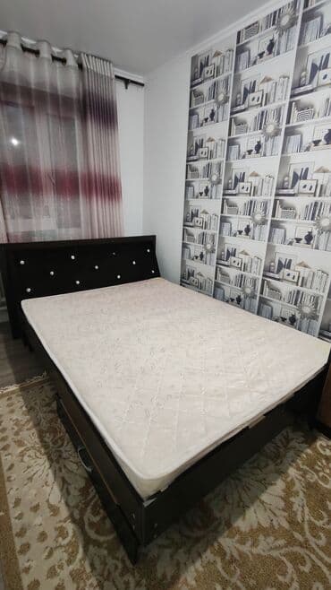 двуспальная кровать с подъемным механизмом: Двуспальная кровать с мягким изголовьем и выдвижными ящиками - Размер — 3