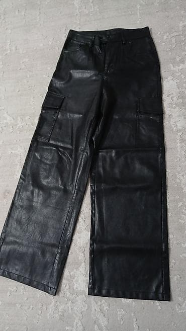 джинсы карго: Брюки Карго, Экокожа, Б/у, M — 1
