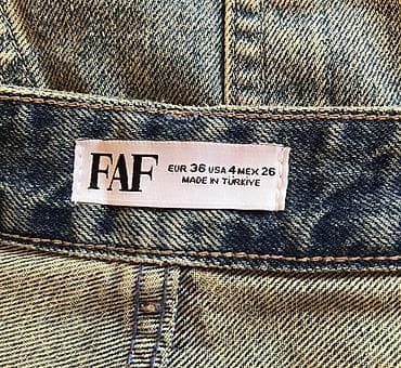 Верхняя одежда: Джинсы, Прямые, Турция, Высокая талия, Вареные, S, M — 1