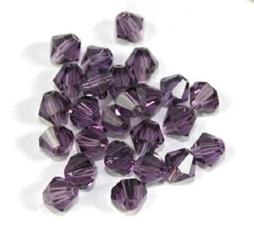 алиппе майрамы форма: Бусины биконусы хрустальные 6 мм, цвет AMETHYST OPAL, 50шт - 2 — 2