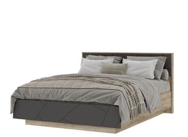 стенд: Даллас - Кровать 160, МДФ Софт Графит/Дуб Каньон, Стендмебель — 4