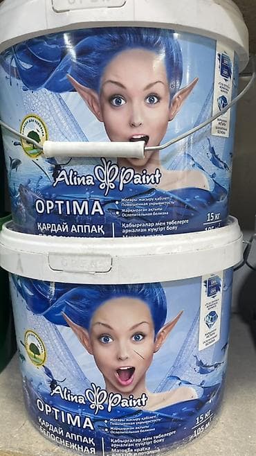 solutions upper: Водоэмульсионная краска, Alina Paint, Для стены, цвет - Белый, 15 кг, Матовая, Высокоукрывистая — 1