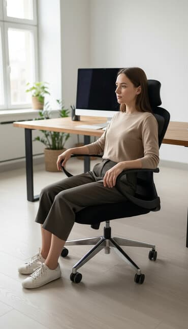 Офисное кресло, С колесиками, цвет - Черный