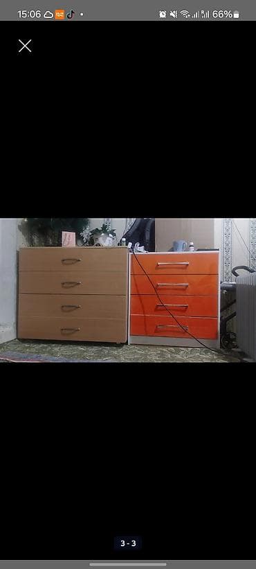 сандык комод: Комод для одежды, Без зеркала, ЛДСП, цвет - Оранжевый — 1