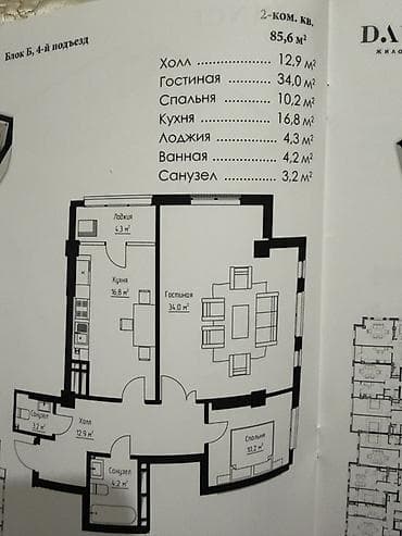 4 bedroom: 2 комнаты, 85 м², Элитка, 4 этаж — 2