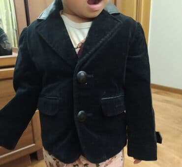 твидовый пиджак: Стильный бархатный пиджак с кожаными вставками на 1,5 -2 года — 11