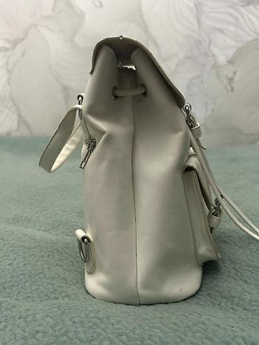 сумок: Стильный городской рюкзак-мешок, цвет молочный (айвори). Особенности — 2