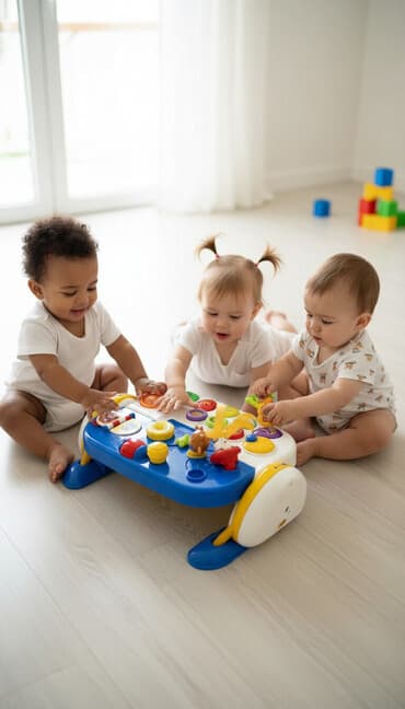 рация для ребенка и мамы: Развивающий центр Chicco Baby Steps, выполненный в сине-бело-желтой — 1