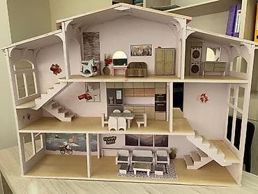 Игровые комплексы: Домик для куклы — 3‑этажный особняк с мебелью из экологически чистого — 1