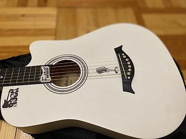 Гитары: Акустическая гитара Rockstar RS-38 WH, цвет белый, вырез cutaway — 5