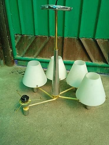 Люстры: Потолочная люстра в стиле mid-century/ретро с 5 плафонами. - — 1