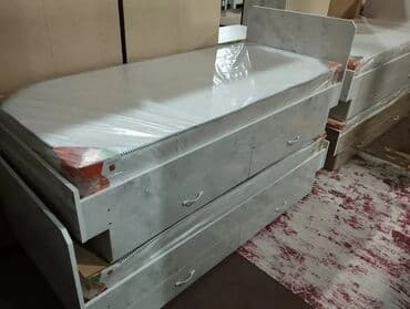 кровать с шухлядами: Односпальная кровать, Новый, С матрасом, длина - 190 см — 9