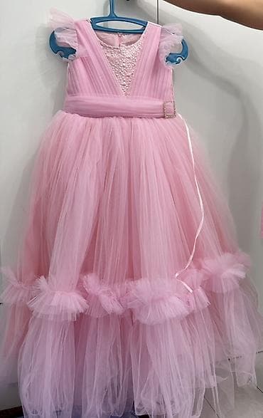 Нарядные детские платья (2 модели) 1) Пышное розовое платье для