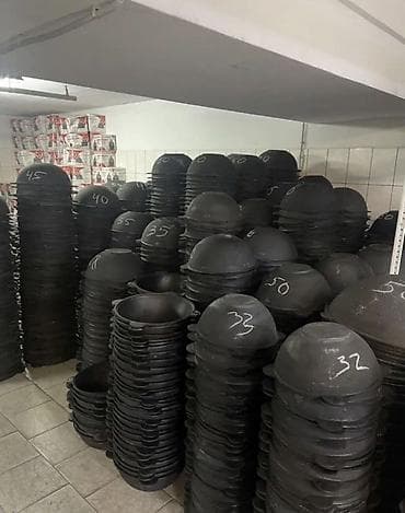 Чугунные казаны с крышками и печи под казан - Материал: цельнолитой