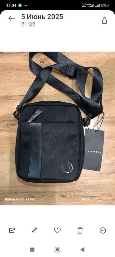 портфель для документов: Барсетка, Материал: Комбинированный материал, Оригинал, Регулируемый ремень, Застежка на молнии, Новый — 8