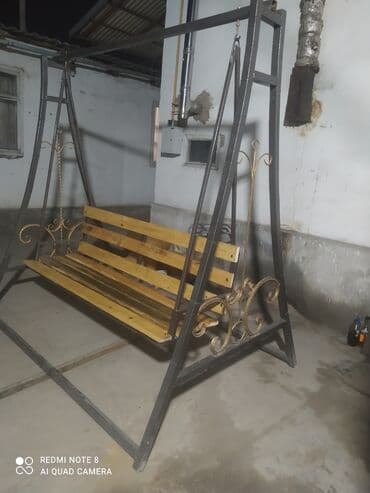 Садовые качели Металл, Со спинкой, Без крыши