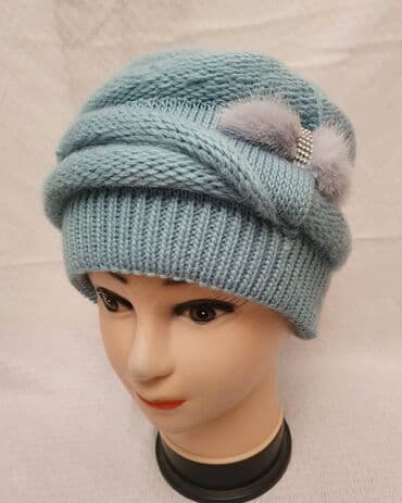 брендовые вещи оригинал: Шапка, Пряжа, Вязаная модель, Со стразами — 8