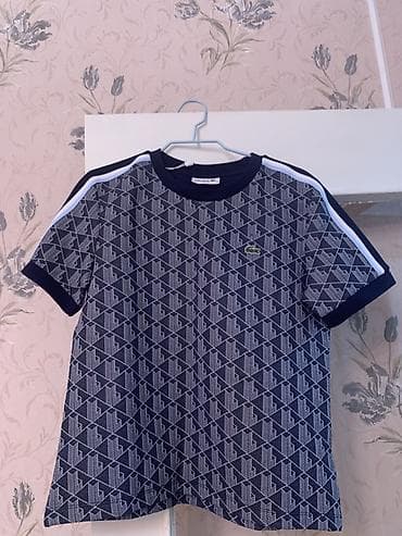 Футболки: Футболка Lacoste с геометрическим узором - Цвет: темно-синий с — 1