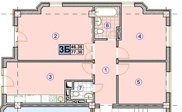 Продажа квартир: 3 комнаты, 78 м², Элитка, 1 этаж, Готовая ПСО (под самоотделку) — 3