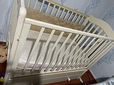 Офисная мебель: Детская приставная кроватка, Без колесиков, цвет - Бежевый — 1