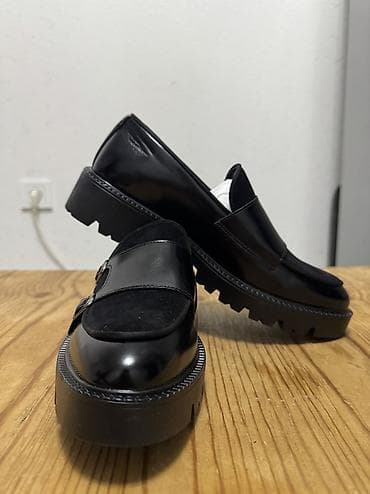 pull and beer: Лоферы на массивной подошве, черные - Материал верха: гладкая экокожа — 4