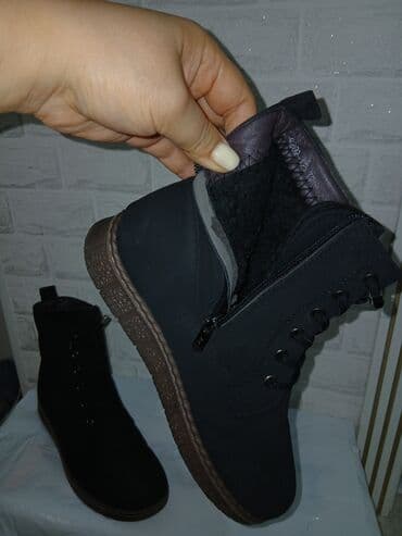 обувь для охоты: Черные демисезонные/зимние ботинки на шнуровке с боковой молнией. - — 3