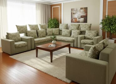 Модульный комплект мягкой мебели: прямой диван + 2 кресла - at lalafo.kg Модульный комплект мягкой мебели: прямой диван + 2 кресла -