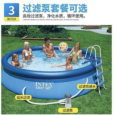 надувной басеин: Надувной семейный бассейн для двора/сада - Просторная прямоугольная — 9