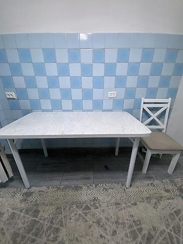 office table: Кухонный комплект: стол и стул - Стол прямоугольный, стационарный — 1