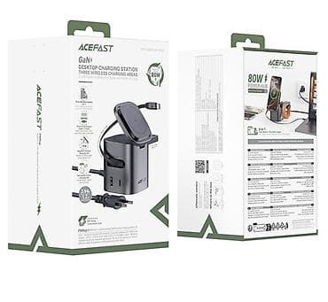 gan зарядка: ACEFAST GaN 80W — настольная зарядная станция 6‑в‑1 с тремя зонами — 2