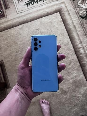 s24 fe: Samsung Galaxy A32, Б/у, 128 ГБ, цвет - Голубой, 2 SIM — 1