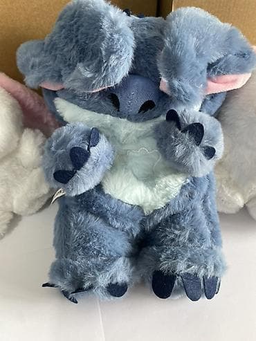 детская коляска с куклой: Мягкая игрушка «Синий стич» Имитирование дыхания и жёлтая подставка — 8