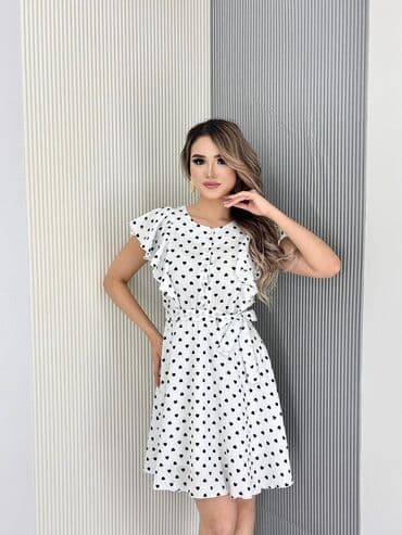 платья с цветочным принтом для полных: Повседневное платье, Лето, Короткая модель, XL — 6