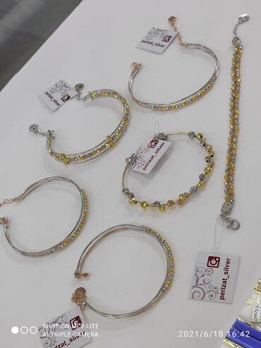 свадебные платья от производителя: Италия Эксклюзив Очень красивые Браслеты "ДОРИКА" Серебро под жёлтого — 1