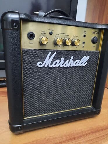 усилитель для электрогитары: Marshall MG10G, 2канала(Distortion/Clean), отличное плотное, фирменное — 1
