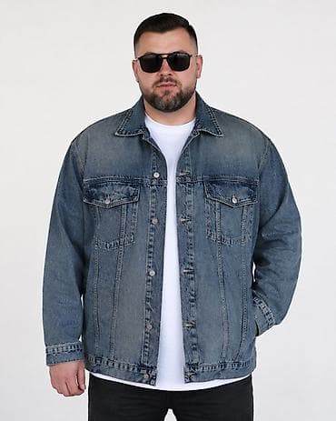 Джинсовая куртка мужская (oversize/regular fit) - Классический синий